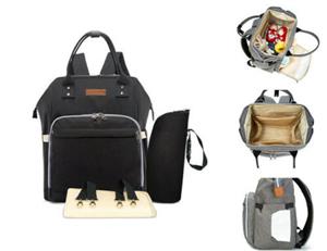 Multifunctional Baby Diaper Nappy Backpack with USB ~Black