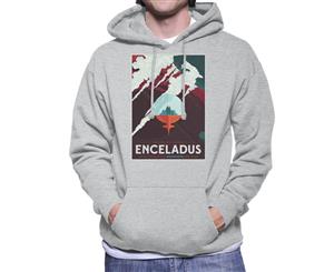 NASA Enceladus Interplanetary Travel Poster Men's Hooded Sweatshirt - Heather Grey