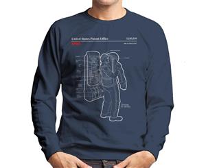 NASA Orlan Spacesuit Backpack Blueprint Men's Sweatshirt - Navy Blue