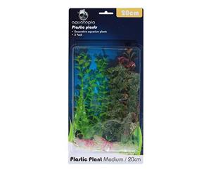 Natural Colour Plastic Aquarium Plants - Pack of 3 - 20cm (Aquatopia)