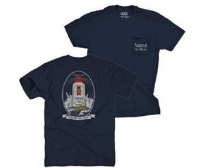 Natural Light Beer Lighthouse Men's Navy Blue Pocket T-Shirt-2XLarge