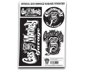 Official Gas Monkey Garage Sticker Set Gmg Monkey Logo - Black