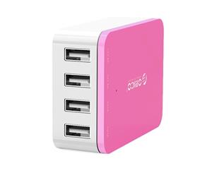 Orico CSI-4U 4 Port AC USB Wall Charger- Rose Red iPhone /iPad /Galaxy/ AU Plug