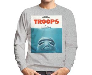 Original Stormtrooper Troops Jaws Parody Men's Sweatshirt - Heather Grey