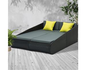 Outdoor Sun Lounge Day Bed Wicker Furniture Rattan Sofa Garden