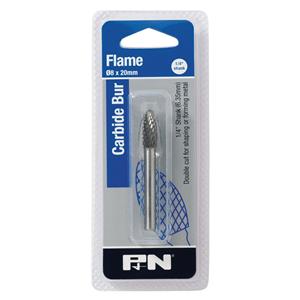 P&N 8 x 20mm Flame Carbide Burr