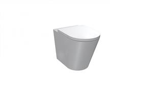 Parisi Linfa Rimless Wall Faced Pan with In-Wall Cistern and Tondo Round Chrome Flush Plate