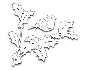 Penny Black Creative Dies-Bird Amidst Holly