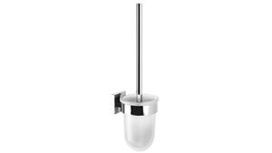 Phoenix Radii Square Plate Toilet Brush and Holder - Chrome