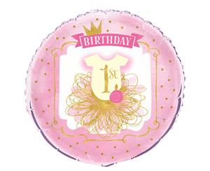 Pink & Gold 1st Birthday 45cm Foil Balloon