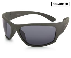 Polaroid Men's Wrap Polarised Sunglasses - Military Green/Grey