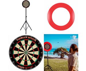 Portable Dart Board Camping Set includes Dart Board MB3 FSA Stand & RED Surround