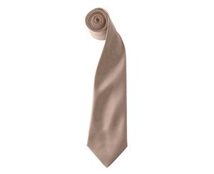 Premier Colours Mens Satin Clip Tie (Pack Of 2) (Khaki) - RW6940