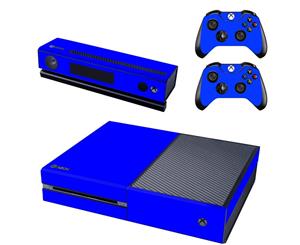 REYTID Console Skin / Sticker + 2 x Controller Decals & Kinect Wrap Compatible with Microsoft Xbox One - Full Set - Blue - Blue