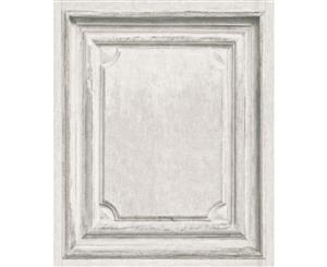 Rasch Crispy Wooden Door Panel Effect Wallpaper White (524444)