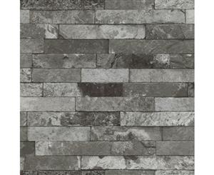 Rasch Slate Effect Wallpaper Charcoal (933505)