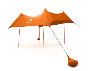 Red Suricata Family Beach Sun Shade Canopy - Orange