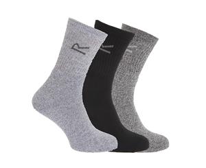 Regatta Great Outdoors Mens Cotton Rich Casual Socks (Pack Of 3) (Grey Marl) - RG786