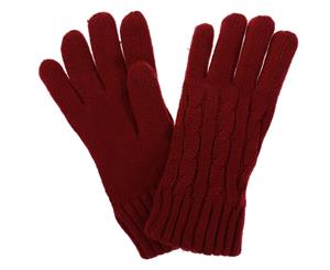 Regatta Womens/Ladies Multimix II Cable Knit Winter Walking Gloves - Delhi Red