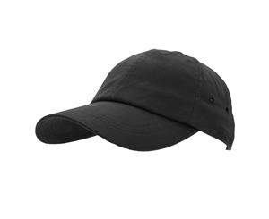 Result Unisex 100% Plush Finish Baseball Cap (Black) - BC993