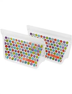 Reusable Sandwich Bags 2 Piece Set Emoji 400ml