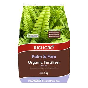 Richgro 5kg Palm And Fern Mega Booster Organic Fertiliser