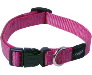 Rogz Utility Snake Medium Dog Collar Black Pink