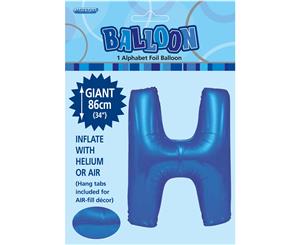 Royal Blue H Alphabet Foil Balloon 86cm