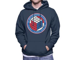 Rubik's Brain Force Men's Hooded Sweatshirt - Navy Blue