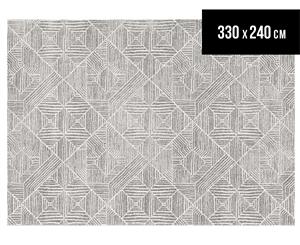 Rug Culture 330x240cm Oasis 457 Power Loomed Rug - Grey/Bone Ivory