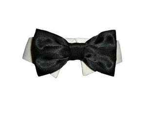 Satin Bow Tie Collar - Black