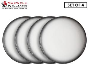 Set of 4 Maxwell & Williams Caviar Granite High Rim Plate 21cm