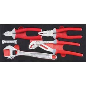 Sidchrome 4 Piece Plier and Adjustable Wrench Custom Kit Set