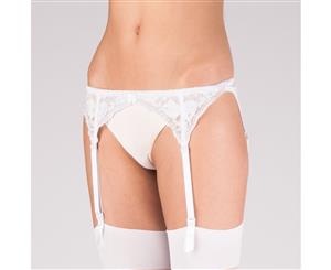 Silky Womens/Ladies Narrow Lace Suspender Belt (1 Pair) (White) - LW341