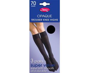 Silky Womens/Ladies Opaque 70 Denier Trouser Socks (3 Pairs) (Mink) - LW194