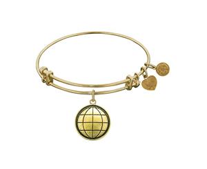 Smooth Finish Brass Earth Angelica Bangle Bracelet 7.25" - Pink