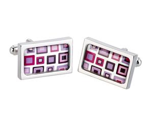 Sonia Spencer psychedelia stainless steel cufflinks Purple Block