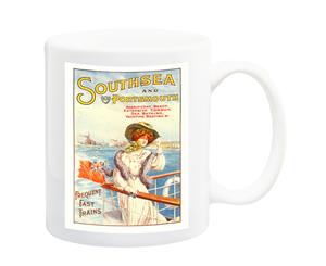 Southsea Portsmouth 1905 Railway Poster Mug - 11 Fluid Oz