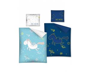 Space Unicorn Glow in the Dark Single Cotton Duvet Cover Set