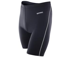 Spiro Mens Bodyfit Performance Base Layer Sports Shorts (Black) - RW1486