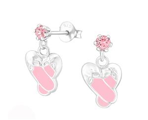 Sterling Silver Kids Ballet Shoes Stud earrrings made with Swarovski Crystal