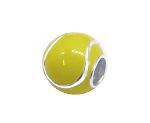 Sterling Silver Light Green Tennis Ball Bead