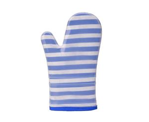 Stripe Heat Resistant Oven Gloves - Blue 1 x Pair