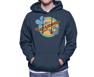 The Simpsons Itchy And Scratchy Show Men's Hooded Sweatshirt - Navy Blue