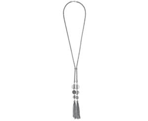 Together Drop Tassel Necklace Silver