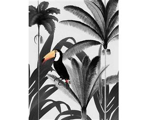 Treetop Toucan Mono canvas art print - 75x100cm - None