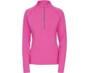 Trespass Womens/Ladies Rado Half Zip Long Sleeved Wicking Active Top - Pink Glow Marl