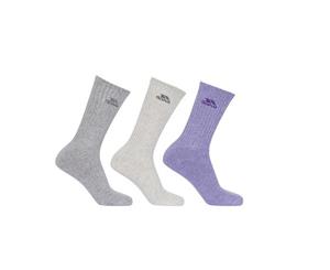 Trespass Womens/Ladies Stopford Cushioned Socks (Pack Of 3) (Light Grey/Smoke/Purple Heather) - TP4550