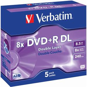 Verbatim 43541 Blank DVD+R DL Media (5-Pack)