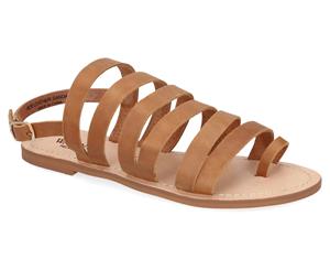 Walnut Melbourne Women's Sur Leather Sandals - Tan